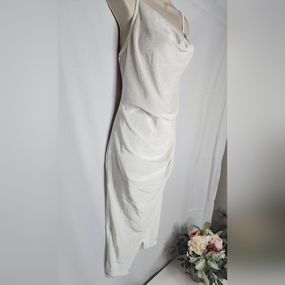 NEW‼️CyperSoul Spaghetti Strap Bodycon Ruched Wrap Velvet Dress 2XL - Picture 3 of 10